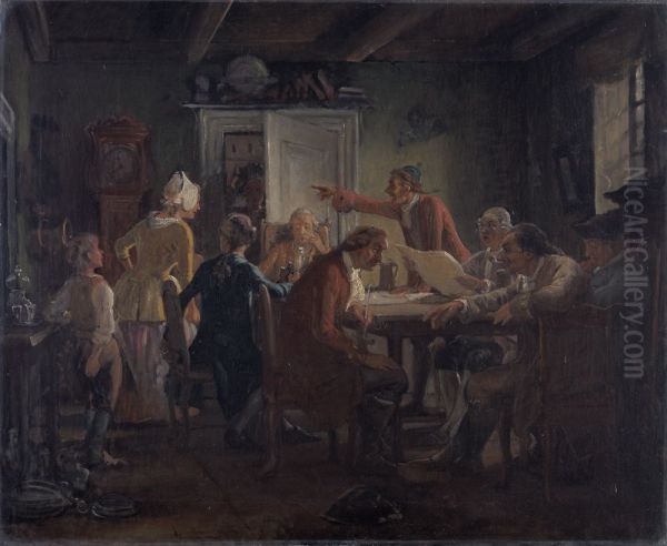 Collegium Politicum. From Ludvig Holberg's The Political Tinker, Act I, Scene 2. - view 1