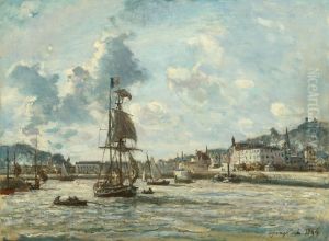 Entrance to the Port of Honfleur by Johan Jongkind
