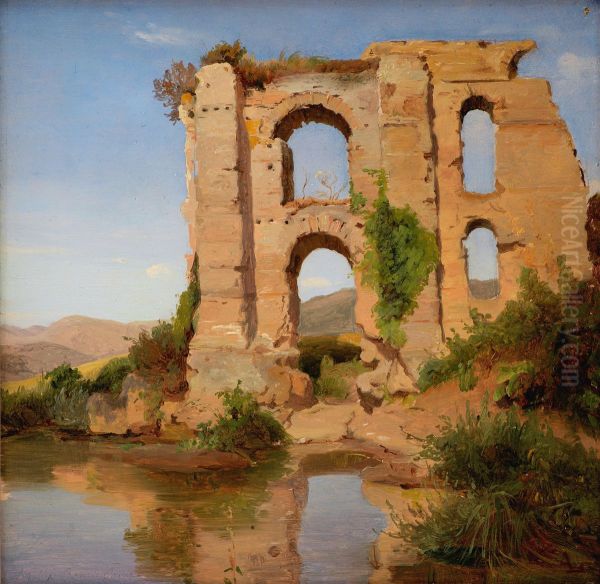 The Ruins of the Aqueduct Aniene Nuovo near Tivoli - view 1