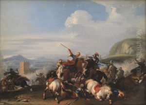 Battle Scene with Turkish Cavalry by Jacques Courtois