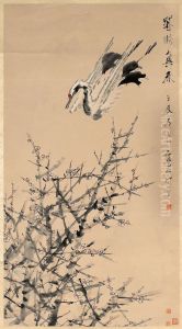 Plum Blossoms, Crane, and Spring by Xu Gu