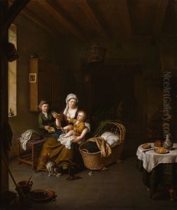 A Mother Feeding her Child (The Happy Mother) by Willem Van Mieris Leiden