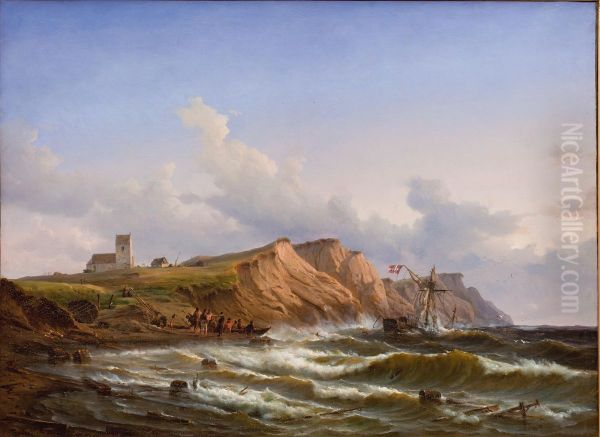 Shipwreck after a Storm off the West Coast of Jutland near Farringe Church - view 1