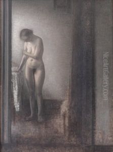 Standing Female Nude by Vilhelm Hammershoi