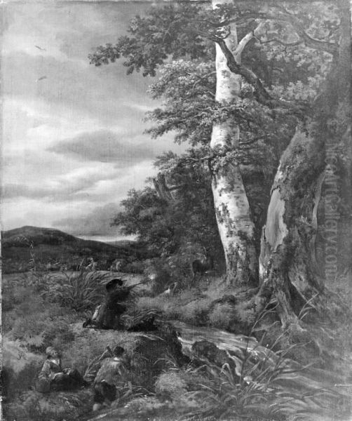 Landscape with a hunting scene - view 1