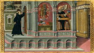 Saint Augustine's Vision of Saints Jerome and John the Baptist by Matteo Di Giovanni