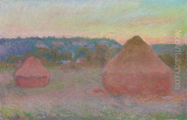 Stacks of Wheat (End of Day, Autumn) - view 1