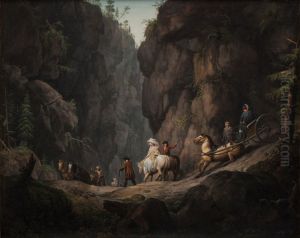 The Passage through Krokkleven near Ringerike in Norway by Eric Paulsen