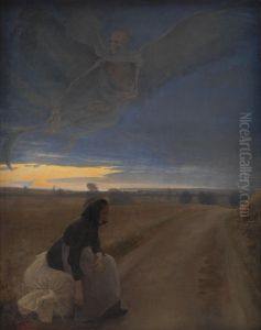 Aften. Den gamle kone og doden by Laurits Andersen Ring