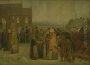Peasants outside the Church on a Christmas Morning