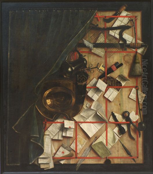 Trompe l'oeil. Letter Rack with a Barber-Surgeon's Instruments - view 1