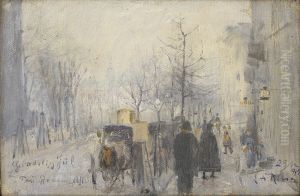 Udsigt fra vinduet i Cafe Osborne op ad Frederiksberg Alle by Laurits Andersen Ring