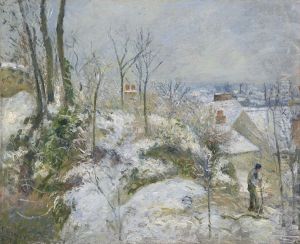 La Garenne, a Pontoise; effet de neige by Camille Pissarro