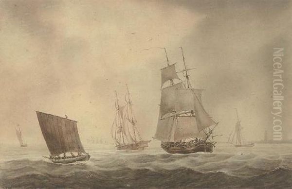 Trading Brigs And Other Shipping In The Channel - view 1