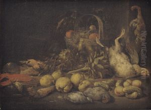 Still Life with Fruit and Birds by Peeter Gijsels
