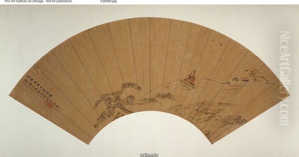Scholar Playing a Qin (Zither) - view 1
