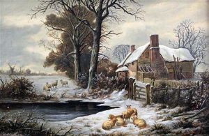 Winter, Farm Buildings Near Hamstead, Staffordshire