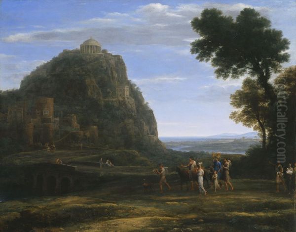 Vue de Delphes avec une procession - view 1