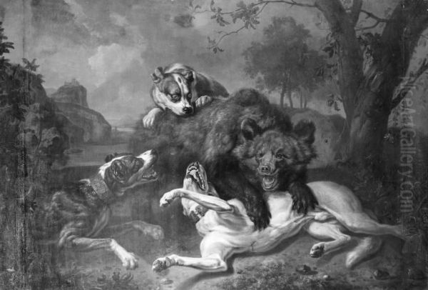 Fight between Bear and Dogs - view 1