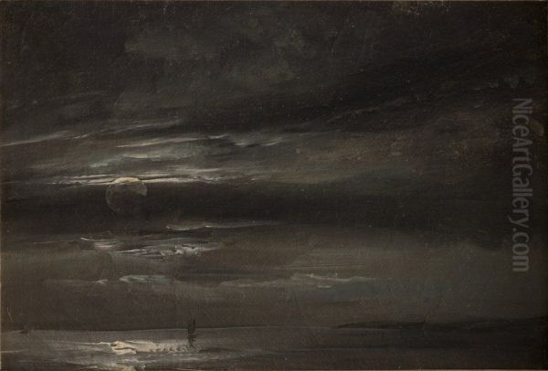 Moonlight over the sea - view 1