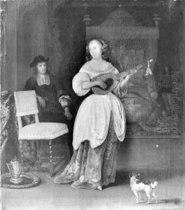 A Woman Playing the Mandolin by Eglon van der Neer