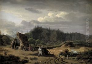 A Bog with Peat Cutters. Hosterkob, Sealand