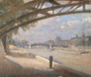 Under Pont des Arts i Paris. Middagssol