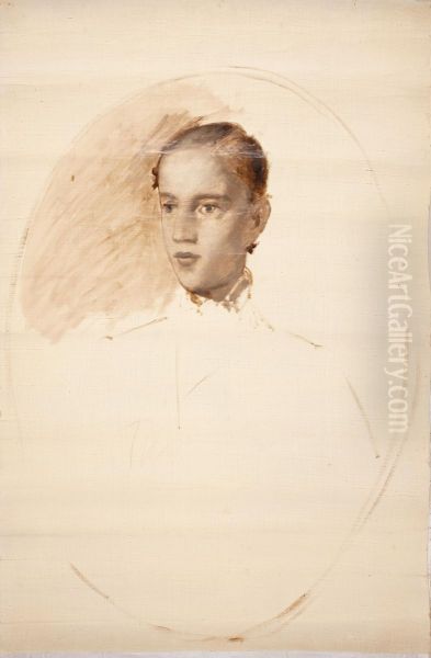 Portraetskitse. Formodentlig kunstnerens son Thorald Jerichau - view 1