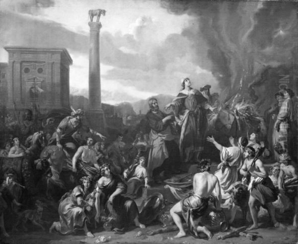 King Jeroboam Making Sacrifice to the Golden Calf (Jeroboam's Sin) - view 1