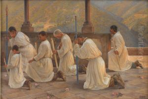 Praying for rain. A procession in the Apennines