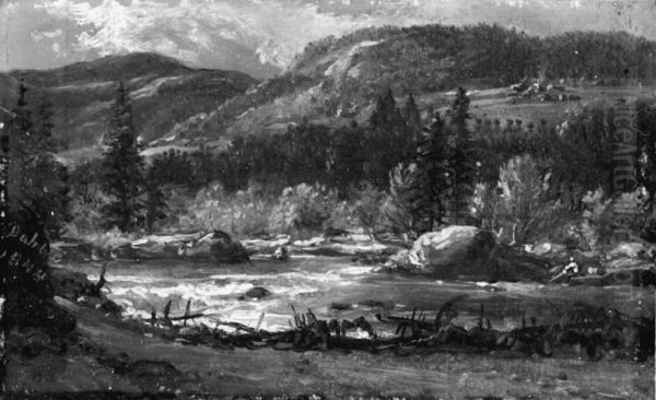 Landskabsskitse fra Norge. Ved Bruflat, Valdres - view 1