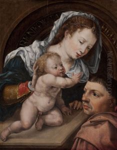 Virgin and Child with a Patron by Jan Gossaert