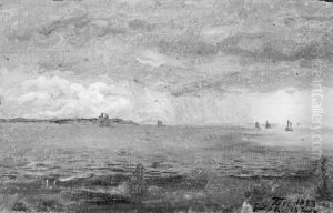 The Sound with Rain Clouds and Ships in the Background The Sound with Rain Clouds and Ships in the Background