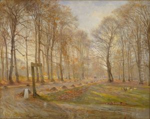 Late Autumn Day in the Jaegersborg Deer Park, North of Copenhagen thumbnail