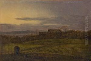 "blick Uber Abendliche Felder Auf Ein Gehoft" by Carl Gustav Carus