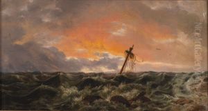 Seascape with a Wreck by Johan Wilhelm Ludwig Dahl