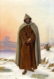 Monch In Winterlandschaft by Carl Gustav Carus