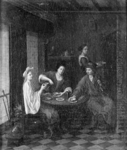 The Family Having Lunch by Gerrit Lundens