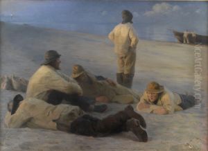 Fishermen on Skagen Beach by Peder Severin Kroyer