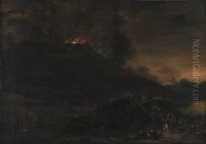 Vesuvius Erupting at Nightfall by Jan Asselijn