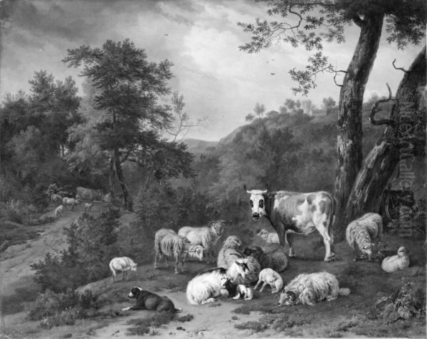 Wooded Country with Cattle - view 1