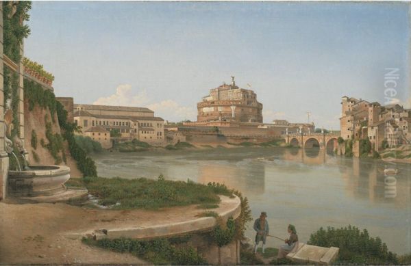 Udsigt over Tiberen fra Trastevere mod Engelsborg - view 1