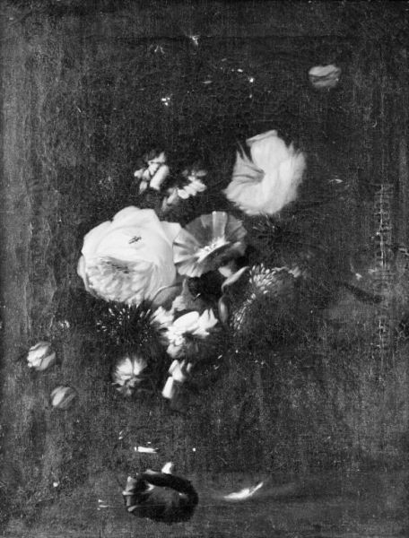 Flowers in a Glass Bottle - view 1