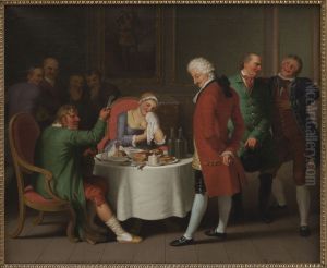 Motiv fra Ludvig Holbergs "Jeppe pa Bjerget", III akt, 3. scene