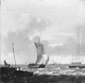 Ships off a Harbour by Ludolf Bakhuizen