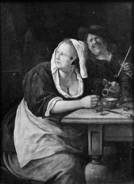 Couple at an Inn Table - view 1