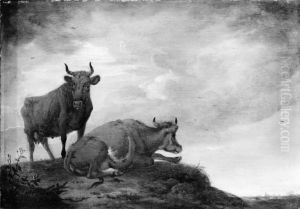 Two Cows on a Hill by Paulus Potter