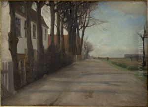 The Road Leading past "Store Godthaab", a Country House near Copenhagen by Albert Gottschalk