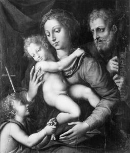The Holy Family, St John with a small Bird in his Hand by Giulio Romano (Orbetto)