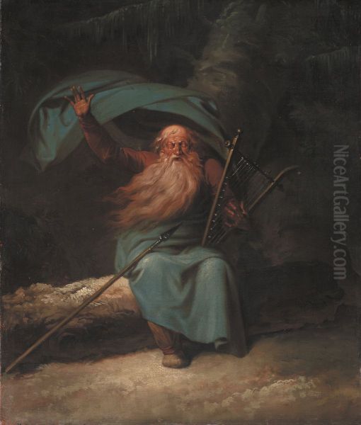 Ossian. Den gamle blinde skotske barde synger til harpen sin svanesang - view 1